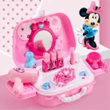 Disney Kids Makeup Toy Kit Girl Pretend Play Make Up Set Cosmetic Mirror Lipstick Toys Children's Day Gift