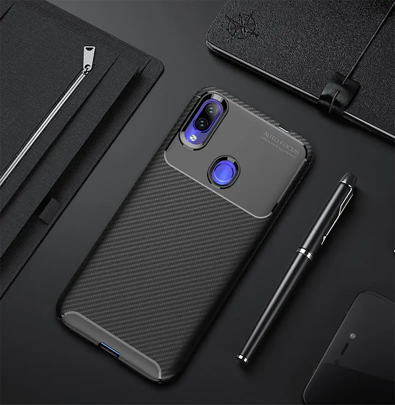 

for redmi note7 note7Pro case Carbon Fiber Flexible Silica gel Anti fall case for redmi note5 note6 case