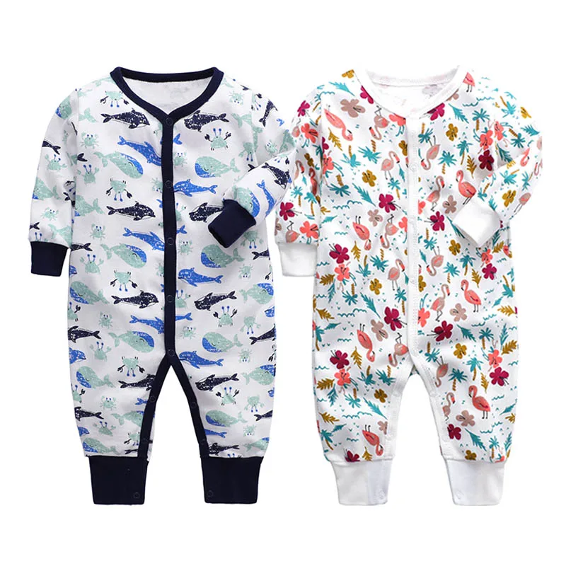 2pcs Unisex Newborn Baby Girl Clothes Footies Full Sleeve Baby Boy Footies Jumpsuit Cotton Pajamas fooly coat autumn