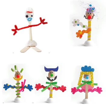 

14CM DIY Manual Toy Story 4 Woody Buzz Lightyear Bunny Ducky Cartoon DIY Doll Craft Toys Educational for Children Gift Toy