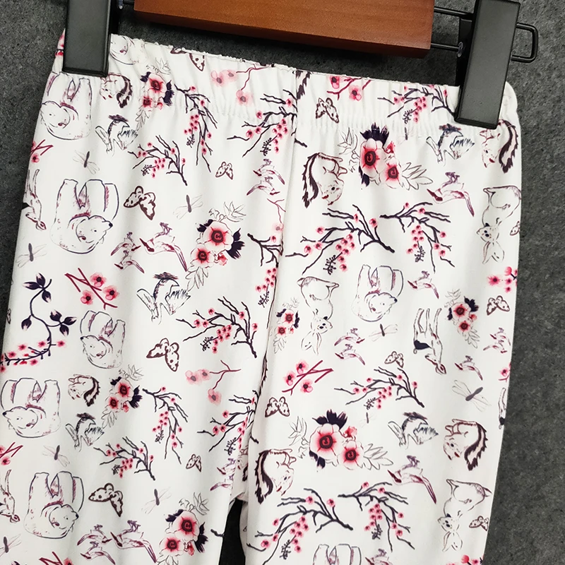 Girls Pants Girls Trousers Kids Pants Summer Sweet Girl Print Leggings Kids Girls Slim Long Pants Children Girl Skinny Pencil Pants