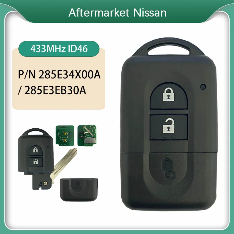 Умный дистанционный ключ CN027036 для Nissan Xtrail Qashqai Pathfinder 285E34X00A 285E3EB30A 2 кнопки 433 МГц