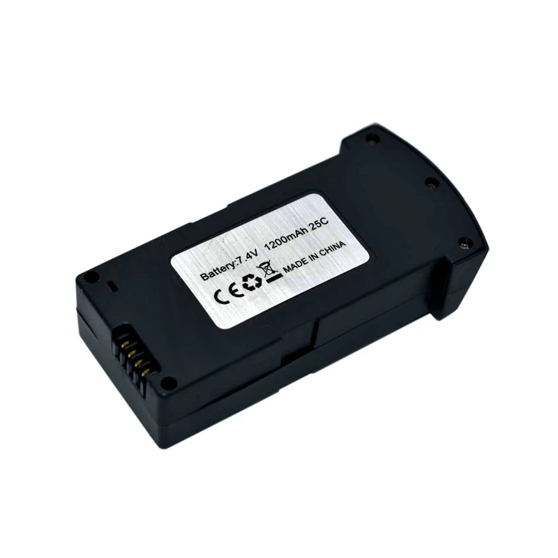 Connecteurs et fils de la batterie LiPo 7.4V 1200mAh 25C pour drone E520 E520S en gros plan.