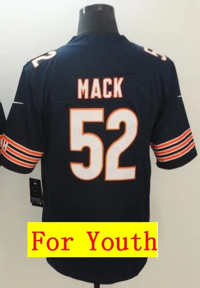 Все сшитые мужские wo Мужские Молодежные Дети th Chicago Khalil Mack 52 Джерси 1 - Цвет: As photo