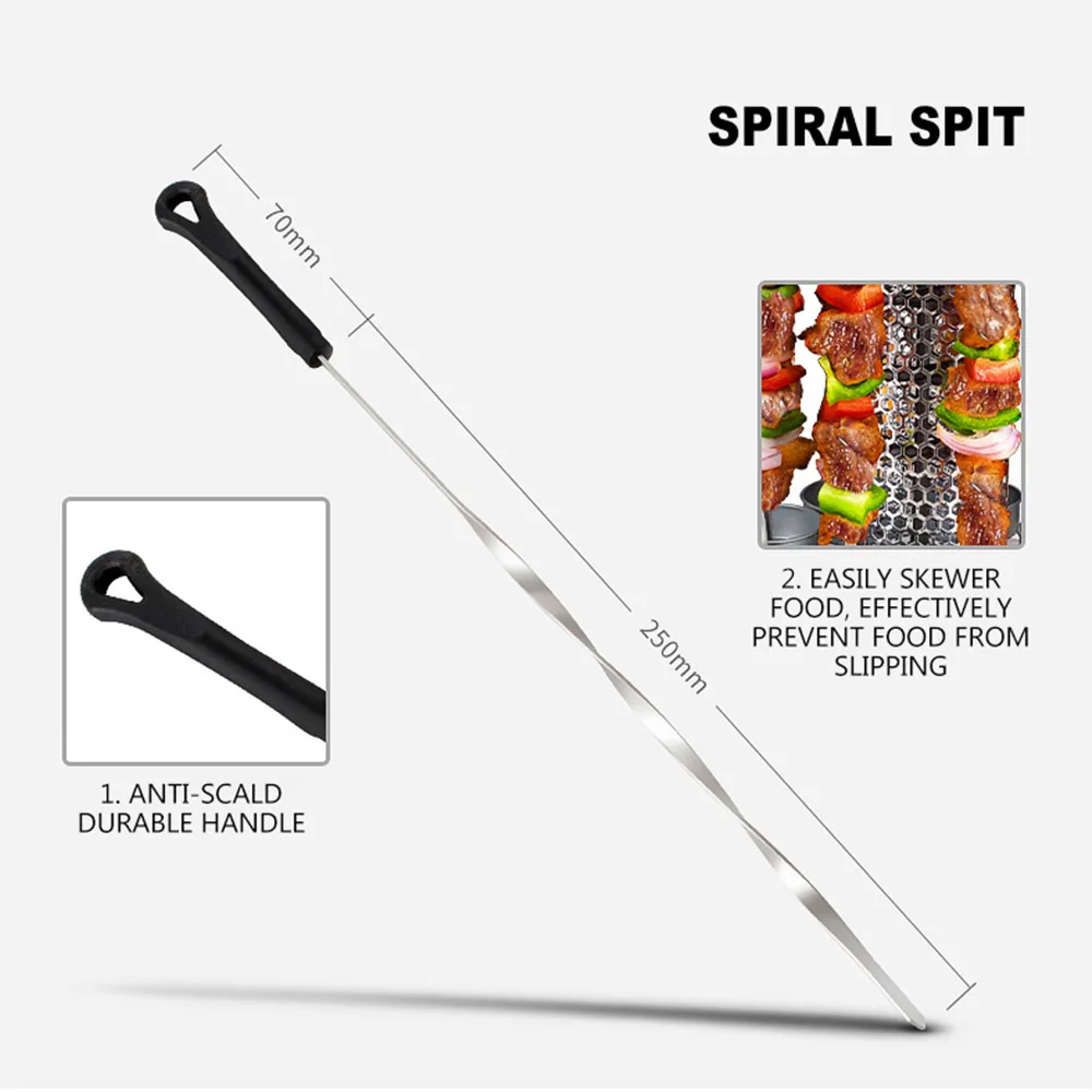 Electric smokeless skewers automatic rotating 10-prong timing barbecue machine 5
