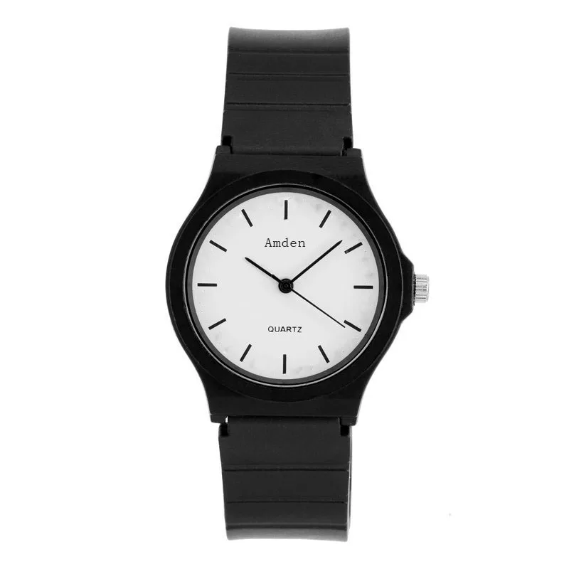 

Ladies Watches Black Silicone Strap Korean Style Quartz Analog Women Wrist Watch