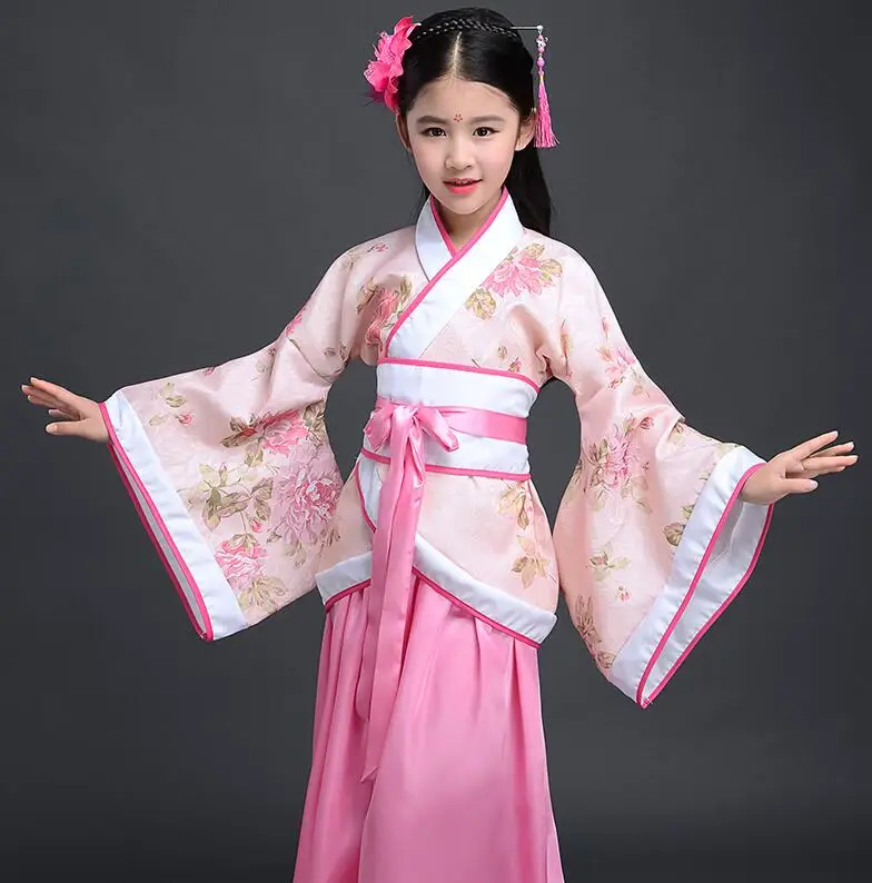 Древний китайский костюм детское платье феи ханьфу одежда для народных танцев