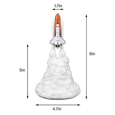 Экологически чистый 3D принт космический челнок Настольный светильник ночник для любителей космоса Лунная лампа ракетная лампа в качестве украшения комнаты - Испускаемый цвет: type1