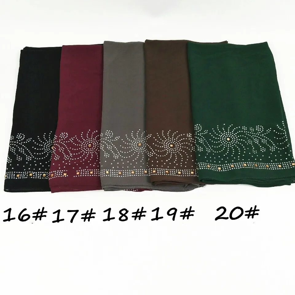 D81 10 шт. Высокое качество Алмазный шифон хиджаб платок шарф женский обертывание головной убор длинный макси 180*75 см можно выбрать цвета
