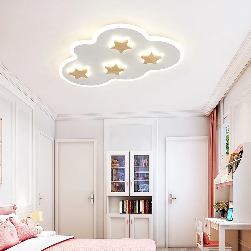 Children's room lamp cloud stars led ceiling lamp Warm girl boy room bedroom lamp modern cartoon ceiling lamp