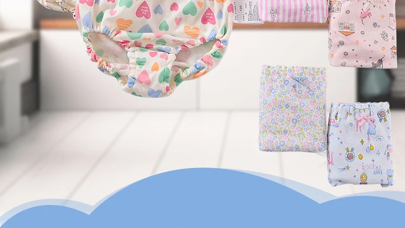 2Pcs New Children's Underwear Cotton Baby Bread Pants Cartoon Without Fluorescence Baby Summer Training Pants