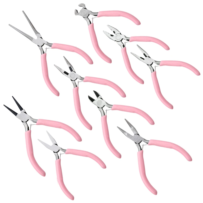 

Cute Pink Color Handle Anti-slip Splicing and Fixing Jewelry Pliers Tools & Equipment Kit for DIY Jewelery Accessory Design