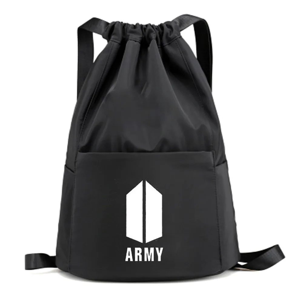 

Batch BTS Universal Sports Bag Outdoor Backpack Large Capacity Portable Drawstring Backpack Cinch Top Bag Backpack Women's