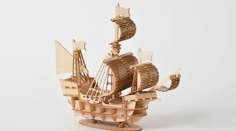 Лазерная резка DIY Парусный Корабль игрушки 3D деревянная головоломка игрушка сборка модель дерево ремесло наборы украшение стола для детей Дети