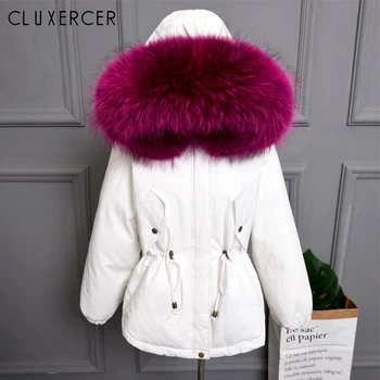 

Thicken Warm Winter Coat Women 2019 New Big Real Natural Fur White Duck Down Parka Hooded Outerwear Winter Jacket Women