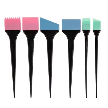 

6pcs Professional Hair Dyeing Brush Hair Coloring Comb Set Plastic Handle Silicone Dyeing Brush Hairdressing Tools Accessories