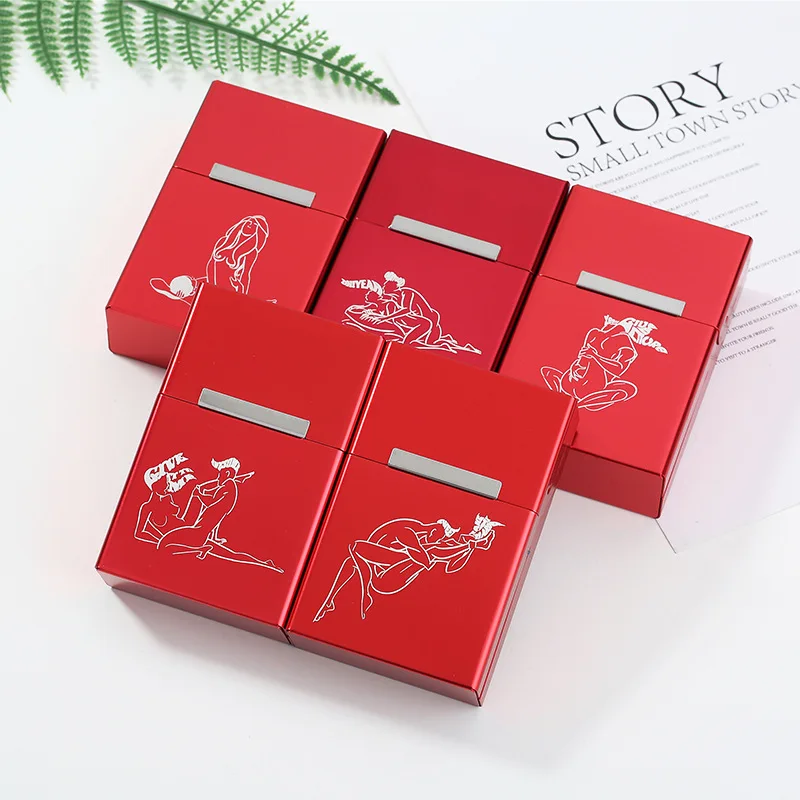 Креативный сексуальный чехол для сигарет 1 шт. горячая красная алюминиевая модная сексуальная женская коробка для сигарет мужские подарочные аксессуары для сигарет