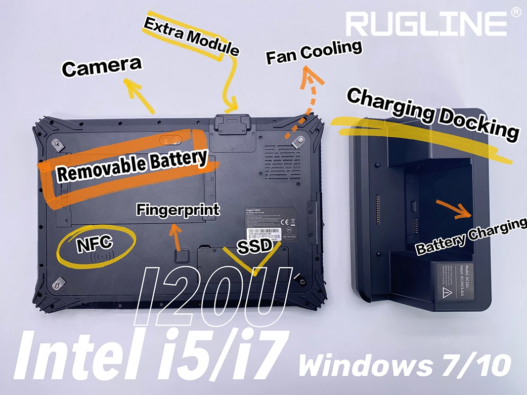 12.2 Pollici Windows 10 Tablet Computer I7-8550U 10.1 Pollici Computer Robusto Tablet Pc Industriale 16Gb Wifi Bluetooth Gsm/4G Ssd