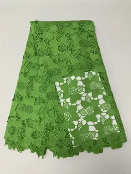 

Factory Sale Embroidery Mesh Lace Water Soluble African Guipure Lace Fabric High Quality Cord Lace For Sew Prom Dresses green