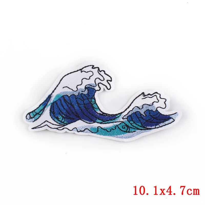 Beach Life Embroidery Stickers Self-Adhesive Embroidered Stickers 20pcs Beach Vacation with Bus Waves Embroidery Patches Colorful Embroidered Iron