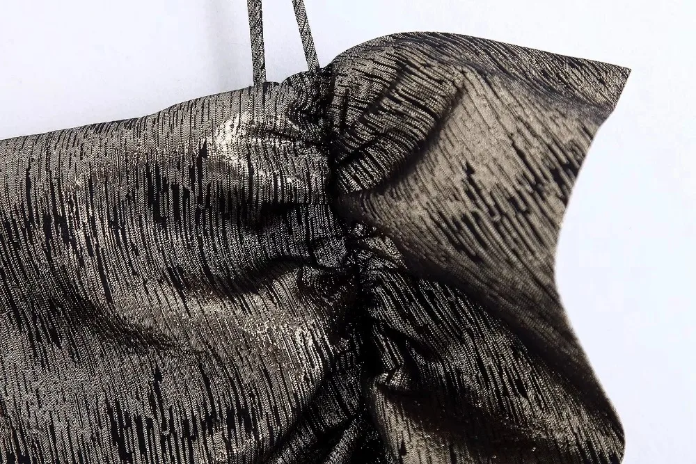 Увядшие английские металлические элементы каскадные без бретелек сексуальное мини-платье для женщин vestidos de fiesta de noche vestidos Вечернее Платье Топ