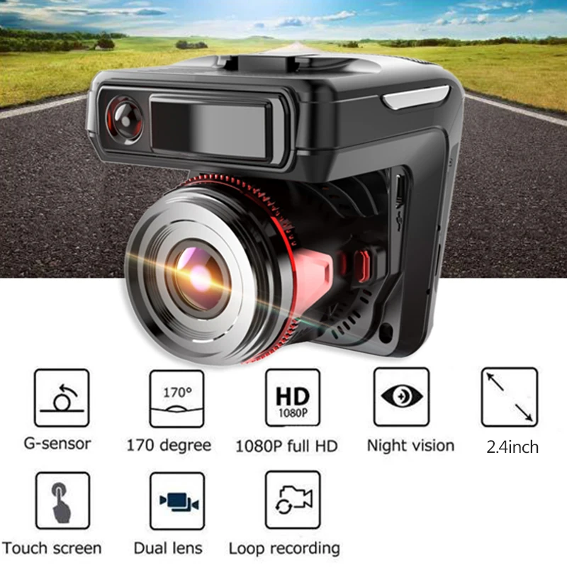 Автомобильный 2,4 дюймовый HD 1080P lcd HD дисплей HD DVR до и после двойной записи вождения рекордер