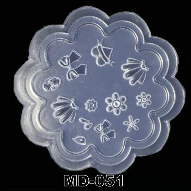 3D Carving Silicone Nail Mold Stamping Template Camellia/Shell/Bow Tie/Star Pattern DIY UV Gel Acrylic Crystal MD040-MD051 MD-051