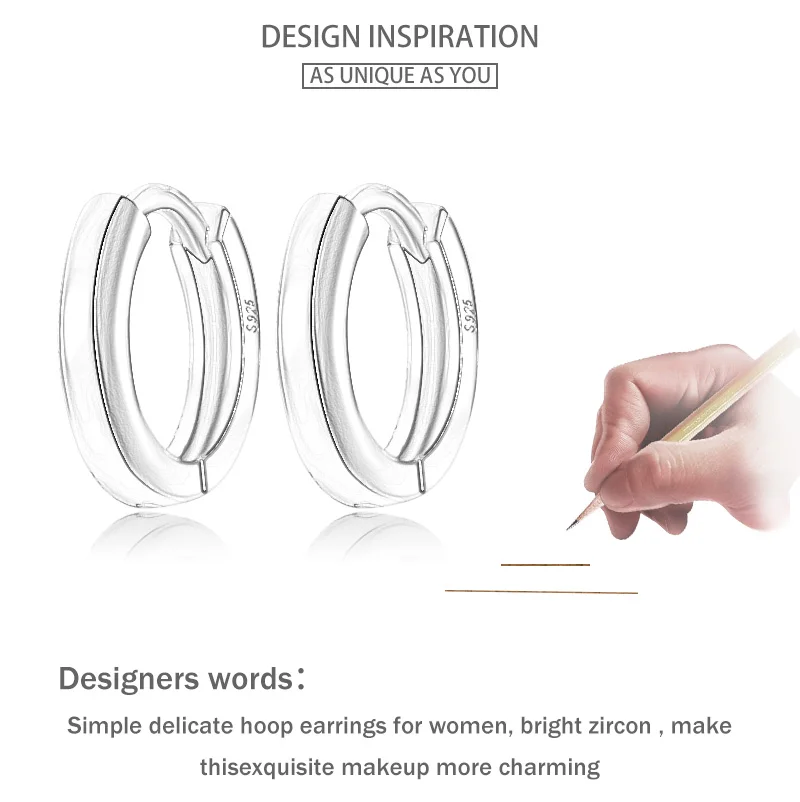 Summer New 925 Sterling Silver Hoop Earrings Original For Women Luxury Fashion Jewelry Party Rose Gold Huggie Earring 2021 Trend