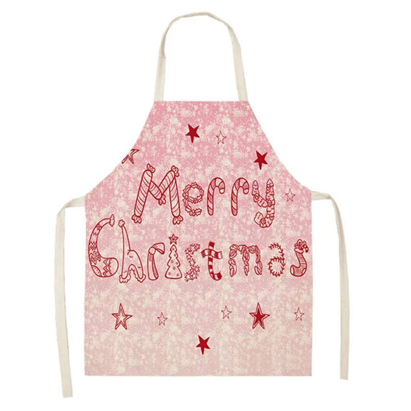 Красный новогодний фартук, Санта Клаус, снеговик, рождественские украшения для дома, рождественские кухонные украшения, рождественский подарок, год - Цвет: pattern 3