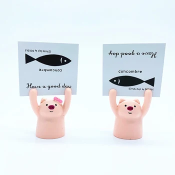 

12PCS Wedding Place Card Holder Table Card Holder Cartoon Lovely Pig Name Card Stand Note Clip Table Card Number Clip