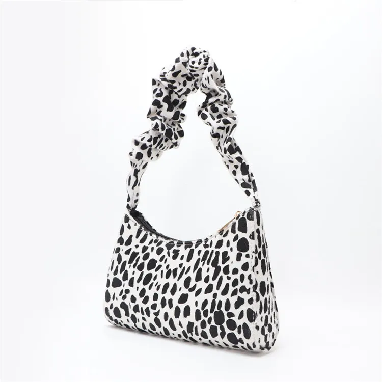 

Vintage Leopard Women Baguette Purse Handbags Zebra Pattern Ladies Armpit Underarm Bag Fashion Design Female Folds Shoulder Bag