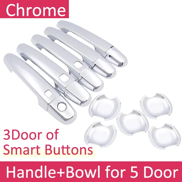 HandleBowl 3 Buttons Хромированная Автомобильная дверная ручка крышки для Toyota RAV4 XA30 2006~ 2012 внешнее покрытие отделка Набор автомобильных аксессуаров 2007 2008 2009 2010 2011 - Название цвета: HandleBowl 3 Buttons