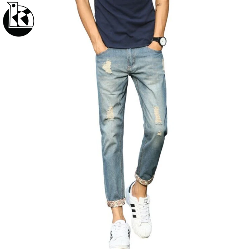 

2020 New Spring Joker Men Jeans Biker Jeans Fashion Hiphop Skinny Jeans For Men Streetwear Hip Hop Korean version Slim Pants