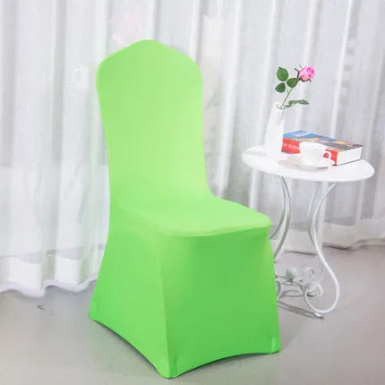 20pcs/lot Universal Outdoor Event Chair Cover Lycra Spandex White Chair Covers Spandex Banquet Wedding Decoration Removeable - Цвет: Apple Green