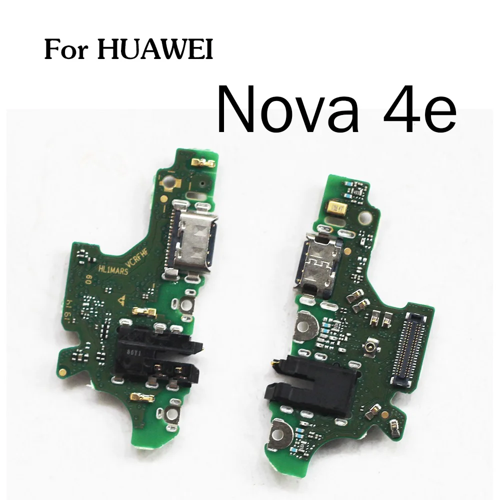 Nova 4e Золотой-R разъем порта зарядки части платы гибкий кабель с микрофоном Микрофон для HuaWei Nova 5i 4e 4 3 3i 3e 2 2S 2i Plus Lite - Цвет: Nova 4e