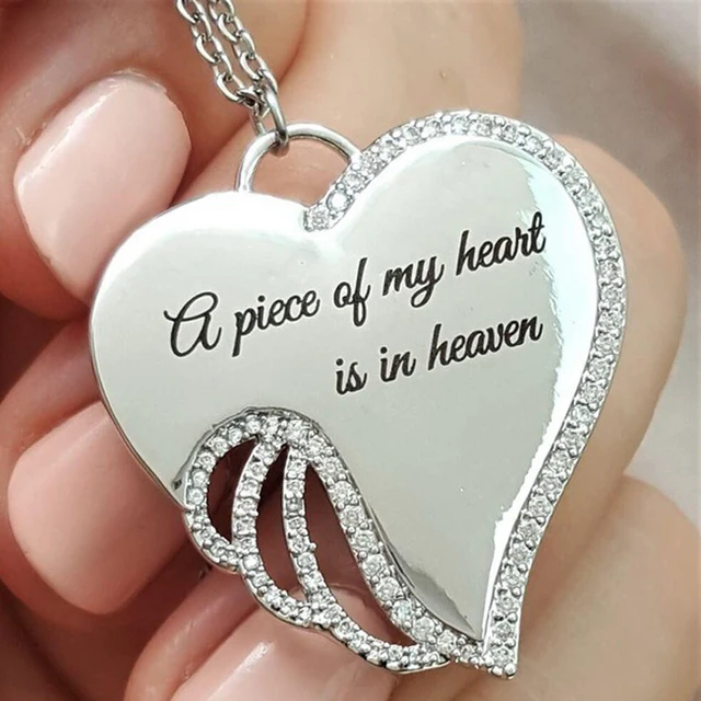 Sacred Angel Wings Mourning Necklace 