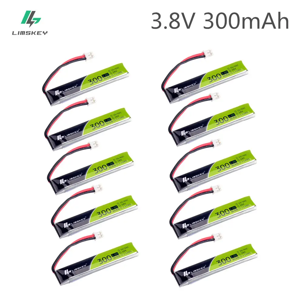 10 шт. Limskey 1S 300 мАч 3 8 в 30C/60C LiHV Lipo батарея PH2.0 разъем для UK65 US65 Happymodel Mobula7Snapper BetaFPV 65S