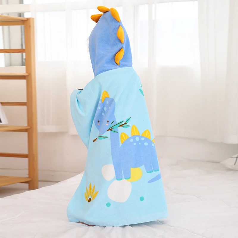 Children Baby Bath Towel Cape Can Wear Hooded Gauze Cotton Towel Absorbent and Quick-drying Swimming Bathrobe Men and Women Baby
