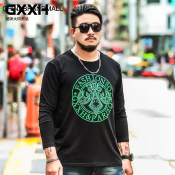 

17558 super Brand Big size Men's Wear Long Sleeve Printing T Shirt Leisure Top Backing Shirt