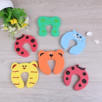

New 6pcs Door Stops Stopper For Baby Protector Safety Creative Children's Cartoon Animals Exit Card Door Clamp EVA Door Blocked