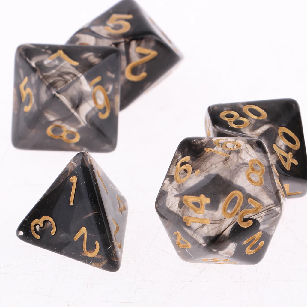 7Pcs Multi-Sided Dice for Dragons and Dungeon Board Game Play Gaming Cube