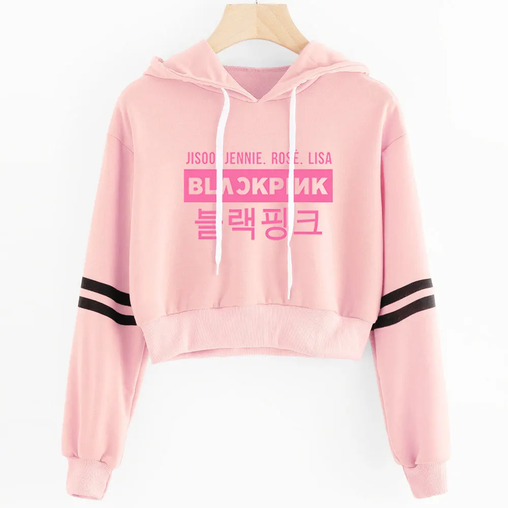 hot pink crop top hoodie