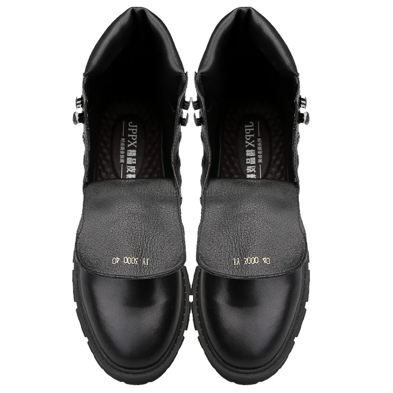 Новинка года; мужские Ботинки martin; зимние уличные кроссовки; мужские зимние ботинки; теплые плюшевые ботинки; плюшевые ботильоны; повседневная обувь для работы - Цвет: Black