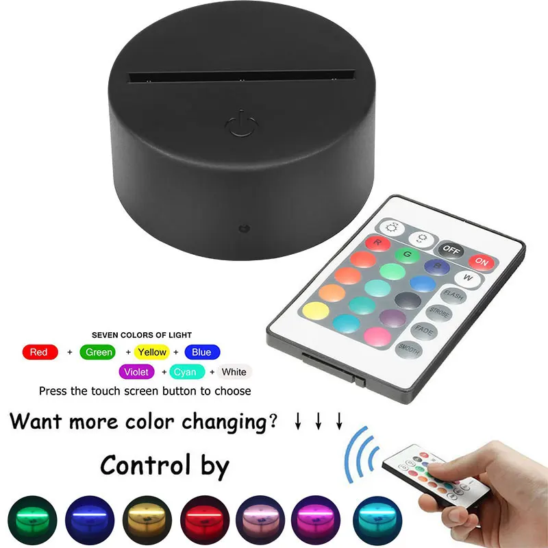 

with Remote Control Modern Lamp Holder for Display Night Light for Indoor Lighting Fixture Light Base Home Touch Lamp Bases