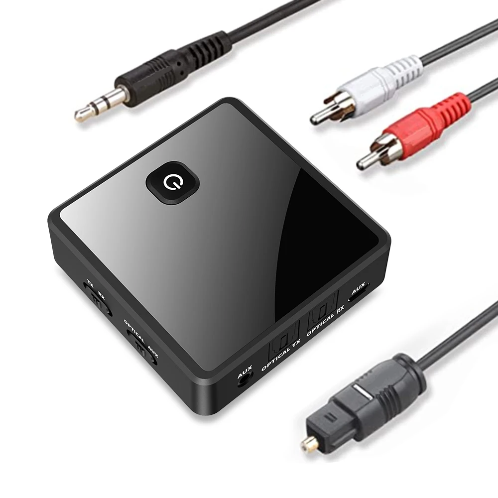 Low Latency TV Audio Transmitter Receiver Wireless Bluetooth 5 0 Adapter For Headphones Stereo Music With 3 5mm AUX Jack