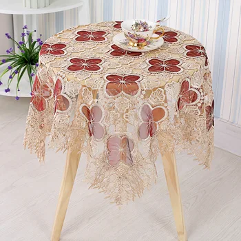 

European Style Table Cloth Modern Lace Wedding Tablecloth Gold Table Runner Embroidered Anti-dust Washable Dining Table Cover