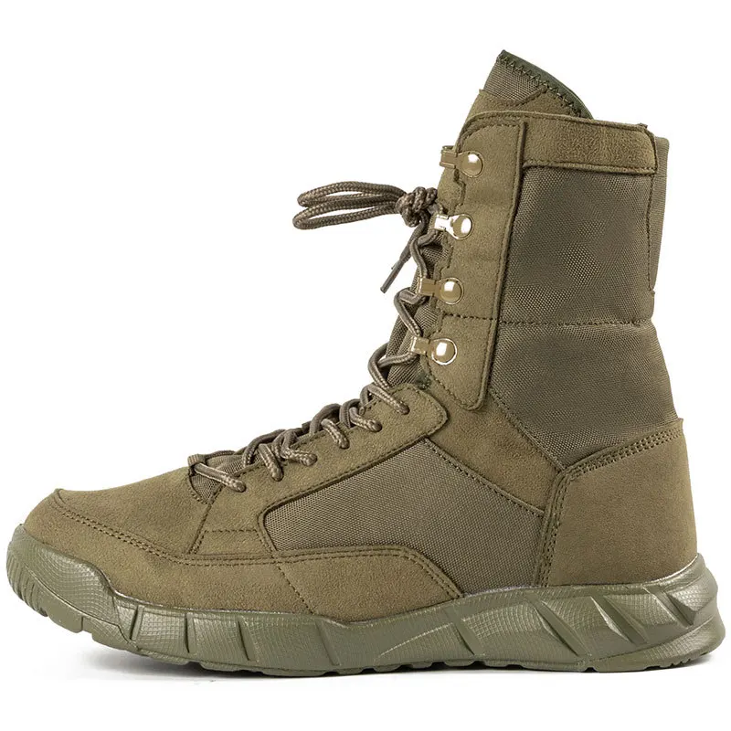 

Men's Outdoor Tactical Boots High-top Suede Desert Combat Boots Armygreen Spring And Autumn Ultralight Breathable Hiking Shoes