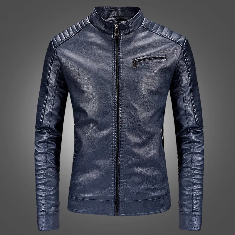 

2019 Spring And Autumn MEN'S Leather Coat Autumn And Winter New Style Handsome Biker Coat Pu Locomotive Leather Jacket