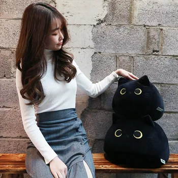 

Plush Doll Gardening Spring Plush Toy Black Cat Plush Toy Creative Cat Shape Pillow Gift Animal Doll Pillows Case Home Textiles