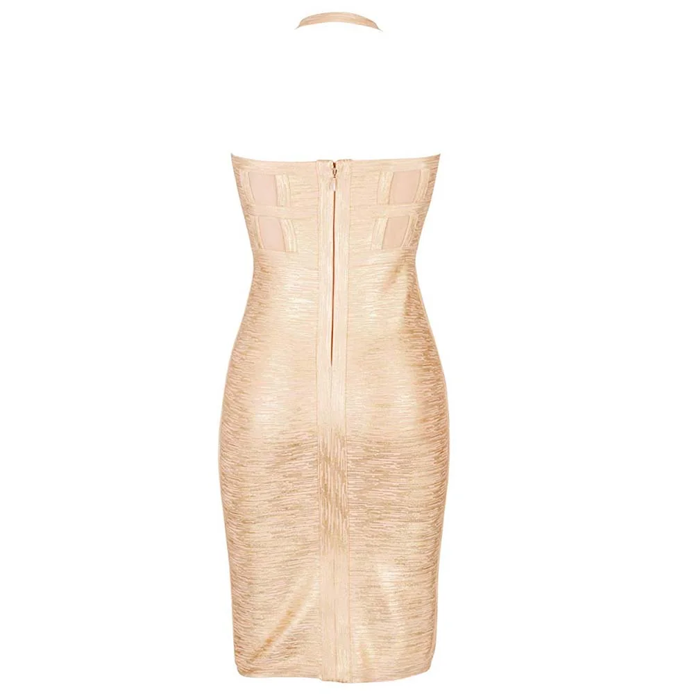new summer women's sexy spaghetti black halter Bodycon bandage dress knee length fashion party dress